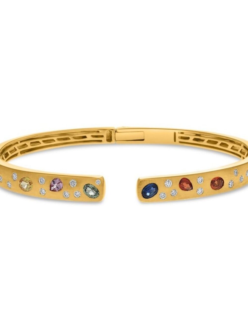 Roman & Jules 14K Yellow Gold Multi Sapphire Diamond Wrap Bangle